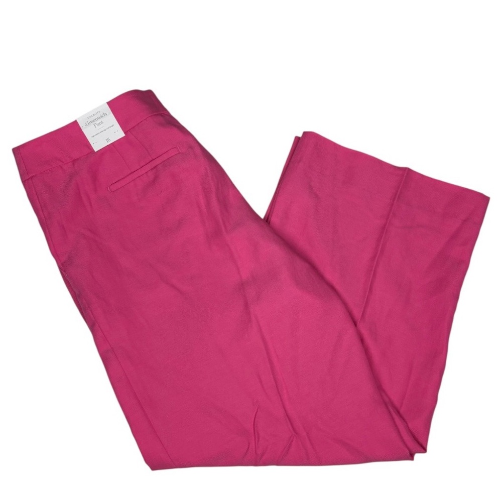 Talbots Greenwich Pant Wide Leg Linen Blend Trouser Women’s Pink 16 Full Length